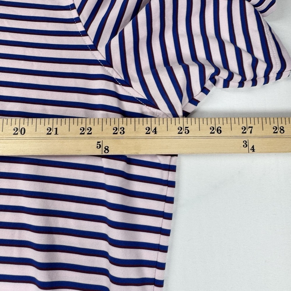 Greyson Polo Shirt Sz XL Golf Performance Knit Collar Pink Blue Striped Stretch - Picture 9 of 13